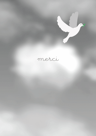 Carte Merci Dans Le Ciel En Noir Et Blanc : Envoyer une 